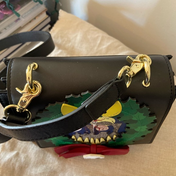 Loungefly Black Leather Nightmare Before Christmas Wreath Handbag - EUC - Picture 4 of 11